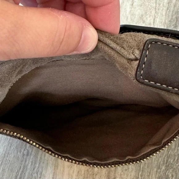 COACH VINTAGE Brown / Taupe Suede Hamilton Crossbody / Slingback Bag - EUC - Picture 15 of 16